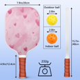 thumbnail image 4 of Pickleball Paddles Set Of 2, Fiberglass Surface, Love Romantic Valentine Print, 4 Balls & Bag, 4 of 5