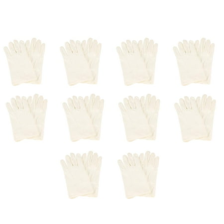 Men's Matte 100% Cotton Stretchy Wrist Plain Blank Thin Gloves White 10 Pair