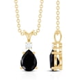thumbnail image 4 of Rosec Jewels Real Black Onyx Teardrop Pendant Necklace - 1 Ct - Black Onyx Diamond Necklace - with Chain - Ready to Gift, 18K Yellow Gold, 4 of 8