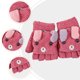 thumbnail image 3 of Guantes convertibles con dibujos animados en la parte superior abatible para niños pequeños, mitones de punto de lana sin dedos para invierno 875, 3 of 5