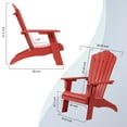 thumbnail image 3 of Adirondack Chair, Oversized Poly Lumber Fire Pit Chair with Cup Holder, 350Lbs Support Patio Chairs for Garden, Weather Resistant Outdoors Seating, Relaxing Gift for Father & Mother (Red), 3 of 6