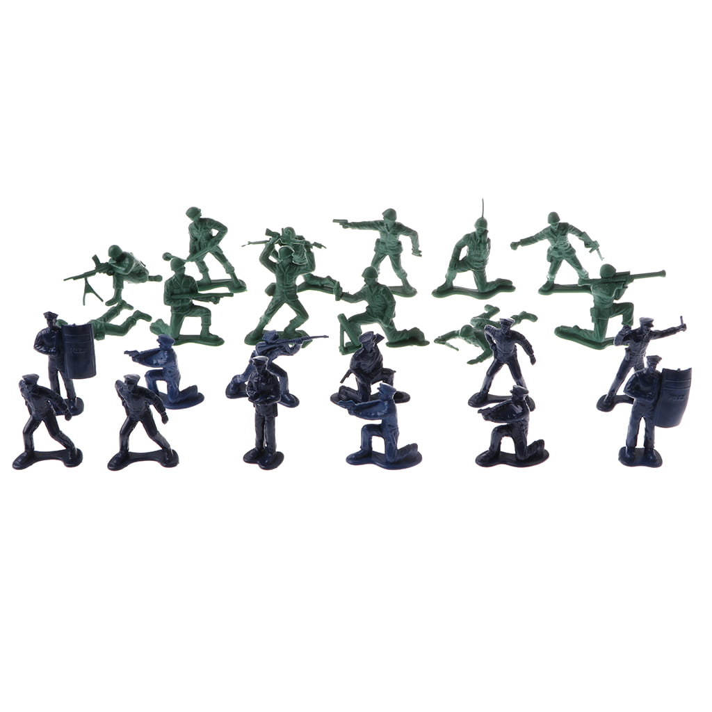 Plastic Army Men Figures WWII Military Toy Soldiers Sand Scene 200pcs Grey 