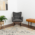 thumbnail image 5 of Alistair Solid Wood Rocking Chair with Stain Resistant Fabric in Brown and Dark Gray, 36x26x36.5 inches for Living Room, Nursery, Bedroom, 5 of 5