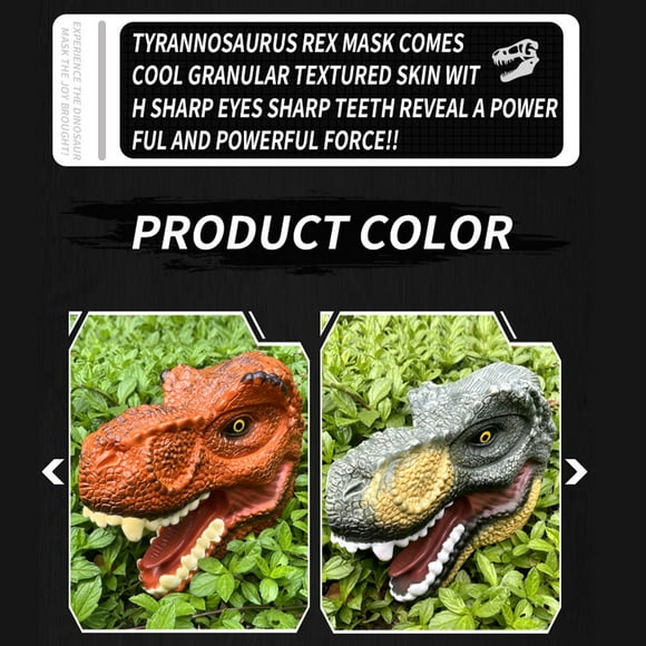 Becaristey Halloween Funny For Halloween Cosplay Mask Realistic For Halloween Cosplay Dinosaur Halloween Cosplay Mask Party orange
