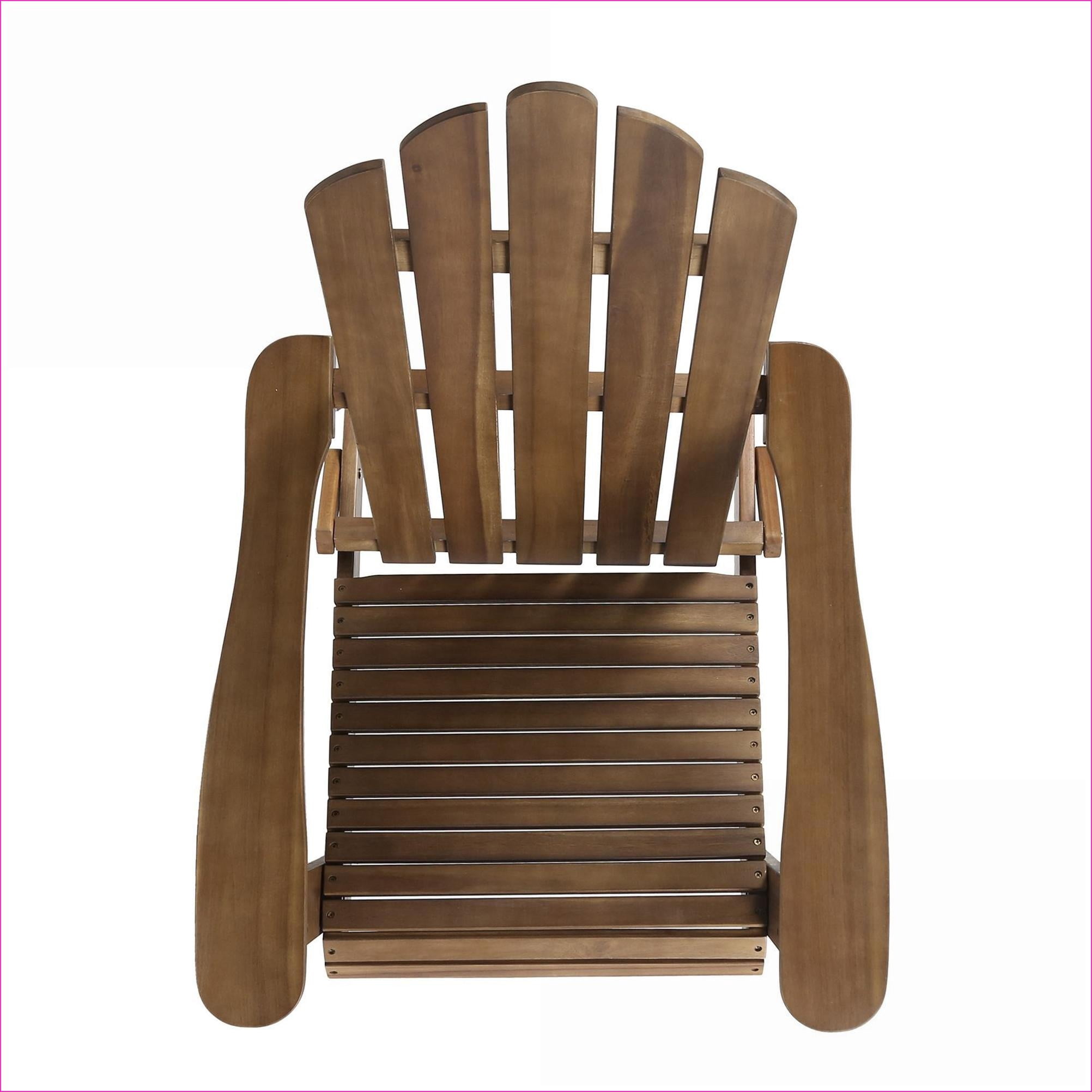 Outdoor Lounge Chairs | Foldable Solid Acacia Adirondack Chair, for Patio Poolside | Dark Brown | Slat Back