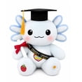 thumbnail image 1 of Peluche de Ajolote de Graduación 30 cm/11.8in, Muñeco Suave con Birrete, Diploma y Banda, Regalo para Graduación, Cumpleaños, Decoración y Colección, 1 of 1