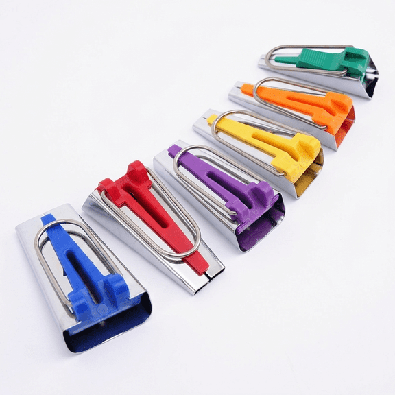 DF Sewing Supplies, 6-Piece Bias Tape Maker Set – Fabric Folding Braiding Tool, Needle Threaders, Quilting and Embroidery Tools for DIY Patchwork and Hand Sewing