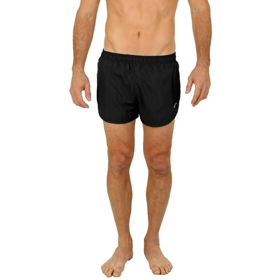 UZZI Mens Swim Trunks Nylon Boxer Shorts Running Shorts, Black, Size: 2X, Uzzi Active Wear