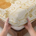 thumbnail image 3 of Full Size Fitted Sheet Set - Orange Pumpkin 3 Piece Bedding Sets 16" Deep Pocket Fitted Sheet with 2 Pillowcases, Fall Halloween Cats Moon Stars Boho Brushed Microfiber Hotel Luxury Bed Sheets, 3 of 9