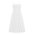 thumbnail image 4 of Admvng Dress for Women Spaghetti Straps Solid Casual Sleeveless Pockets Square Neck Dress, 4 of 5