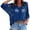 Blue, variant on Womens Crochet Hollow out Knit Tops 3/4 Sleeve Loose Blouses Beach Vacation Tops 2026 Yellow M