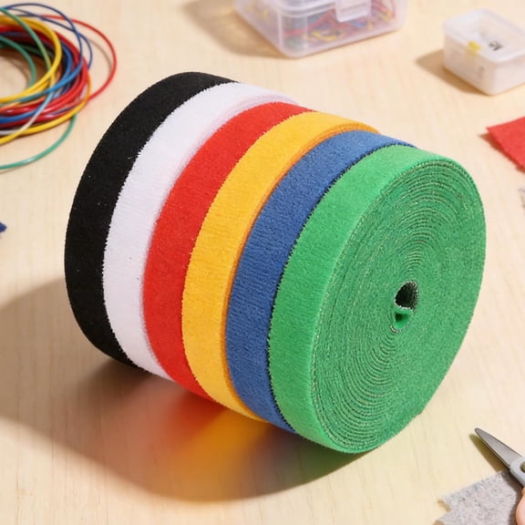 CCOCC 6 Rolls Reusable Plant Tie Tape Roll, Hook and Loop Garden Ties for Plants, Cable Twine Self Adhesive Plant Fastener Tape for Support Garden Supplies, Multicolored
