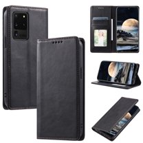 Mantto Flip Wallet Case for Samsung Galaxy S20 Ultra, for Women Men, Magnetic Closure Folio Cover with Credit Card Holder Slots, Shockproof Durable PU Leather Kickstand Phone Case,Black