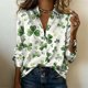 thumbnail image 5 of TaTaai Ladies St. Patrick's Day Print Satin Long Sleeve Button Up Shirt Fashion Lapel Casual Loose Blouse Satin Top for Daily Party Office Vacation Spring Winter Wear Gift, 5 of 5