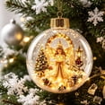 thumbnail image 4 of Clearance! Christmas Ornaments Light Up Ball 3D Snow Globe Scene Inside with Warm LED Lights for Tree Decor Hanging Bauble Holiday Party Indoor Home Decoration, 4 of 7