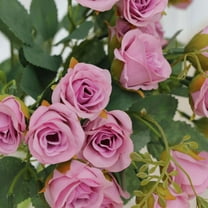 Efavormart 2 Pack | 12" Lavender Artificial Open Rose Flower Bouquets, Small Faux Floral Arrangements