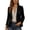 Black, variant on Womens Suede Like Blazer Jacket Two Button Tailored Fit Lapel Collar Long Sleeve Structured Casual Office Outerwear Brown 2XL