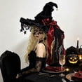 thumbnail image 4 of Dalxymotic Halloween Witch Hat, 18.1 Inch Bow Accent Hat, Halloween Decorations Indoor Outdoor, Fall Decor Spooky Season Hat, Witch Hat Gift for Women, Halloween Party, Home, Mantel, 4 of 6