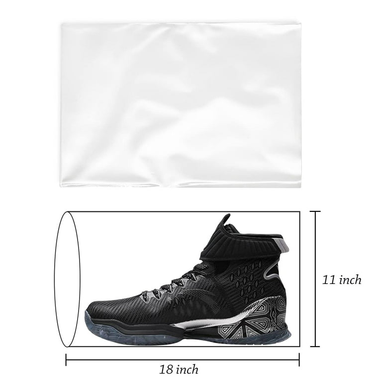 Shrink Wrap Bags Kit with 18x 11 Inches Shoe Heat Shrink Wrap Bags x 50  Pcs, Mini Heat Gun x 1 for Shoe Books Storage Avoid Sole Yellowing and Keep