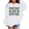 thumbnail image 4 of IWRICH St. Patrick's Day Hoodies for Girls Pinches Get Stitches Printed Shamrock Sweatshirts Saint Patrick's Tops,Size 3-14 Years White 160, 4 of 4