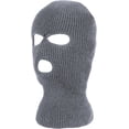 thumbnail image 2 of Unisex 3-Hole Knitted Ski Mask Full Face Mask Cover Neck Gaiter Winter Balaclava Warm Knit Beanie for Outdoor Sports (Gray), 2 of 5