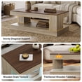 thumbnail image 6 of Hawsaiy Farmhouse Coffee Table with Storage Shelf & LED Light, 47" Rectangular Wood Coffee Table, 2-Tier Rustic Center Table for Living Room, Apartment, Office, Light Gray, 6 of 11