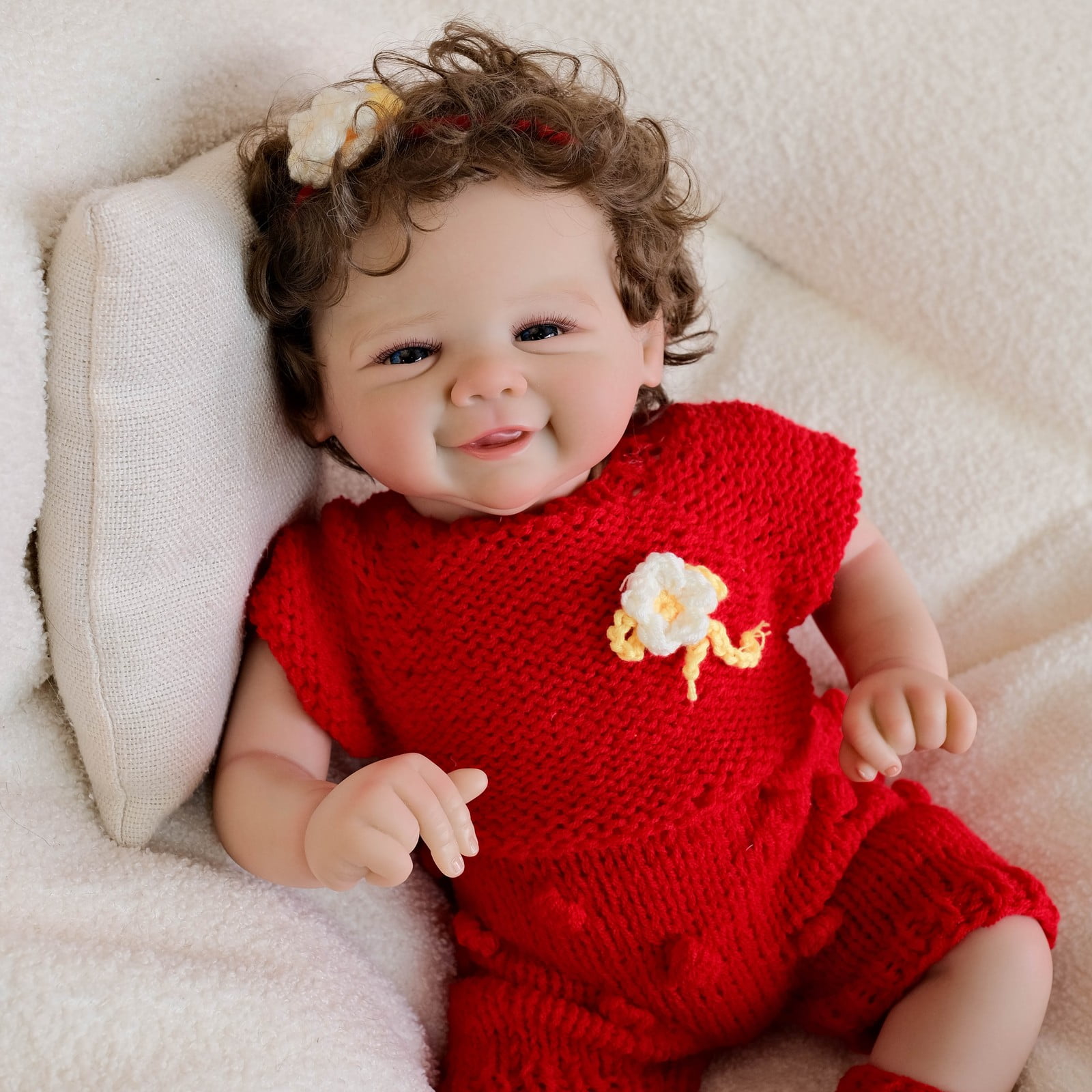 Lifelike Reborn Baby Dolls - 19" Cute Realistic Newborn Baby Doll Smiling Real Life Baby Dolls Girls with Accessories Set Gift Box for Kids Age 3+
