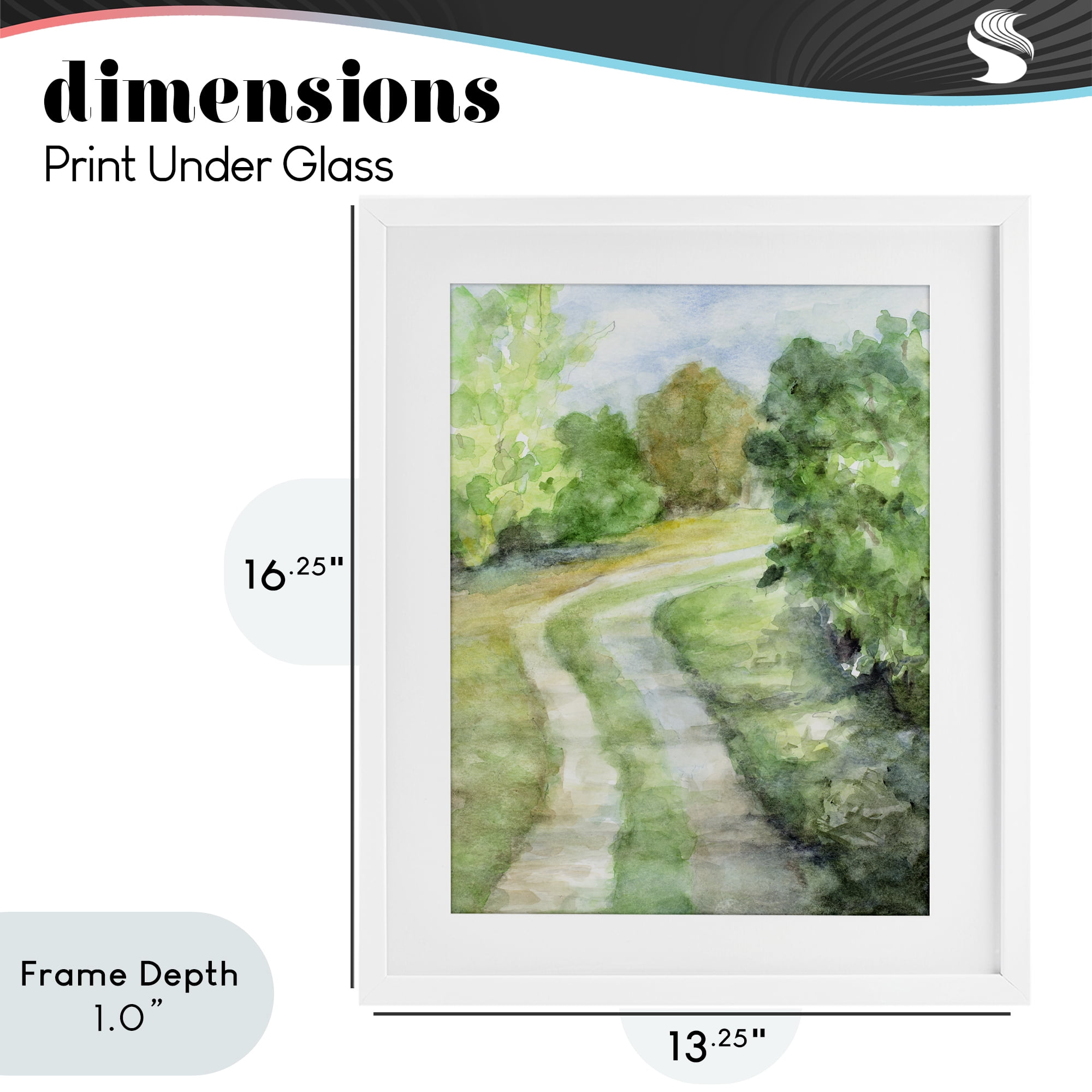Stupell Industries Around The Bend White Framed Print Under Glass, design by Lanie Loreth