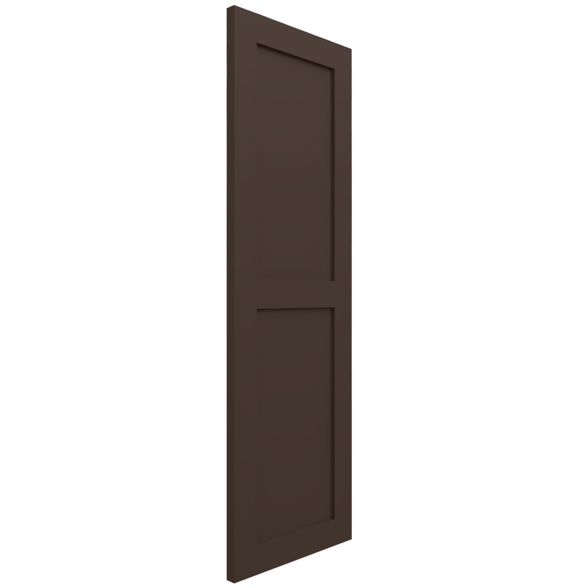Ekena Millwork 12"W x 42"H True Fit PVC Two Equal Flat Panel Shutters, Raisin Brown (Per Pair - Hardware Not Included)