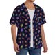 thumbnail image 2 of Balery Colorful Insects Camisa Casual de Manga Corta con Botones para Hombre, Texturizada, Estilo Cubano, para Playa, Verano-4X-Large, 2 of 5