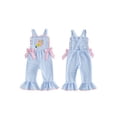thumbnail image 2 of BemeyourBBs Kids Toddler Baby Girls Back to School Outfit Pre Kindergarten Outfits Summer Plaid Romper Overalls Clothes Apple Embroidery Sleeveless Square Neck Bell Bottoms Jumpsuit Overall, 2 of 9