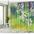 thumbnail image 5 of Ambesonne Japanese Shower Curtain, Grass Land Paint, 69"Wx84"L, Pink Green, 5 of 5