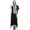 Black, variant on Bimba Women's Sleeve Black Asymmetrical Hem Maxi Dress with Scarf-8