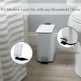 thumbnail image 4 of Bath Bliss Slim 1.3 gal Iron Step Pedal Bathroom Wastebasket with Soft Close Lid, White, 4 of 9