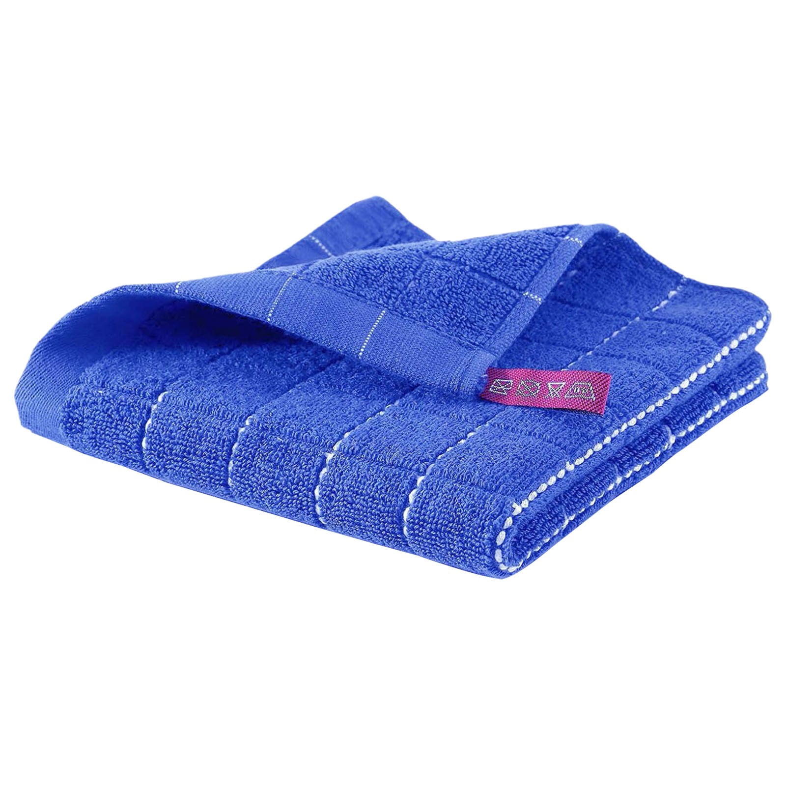 5 Pcs Cotton Terry Kitchen Dish Cloths, Ultra Soft and Absorbent Dish Towels Quick Drying Dish Rags for Kitchen, Suitable for Drying and Washing Dishes, 12x12 Inch, Blue