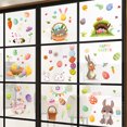 thumbnail image 4 of Toorise Easter Window Stickers 9 Sheets Cute Cartoon Bunny Window Decals Colourful Static Cling Sticker Reusable PVC Easter Decals Party Decorations for Windows Mirrors and Glass Doors, 4 of 9