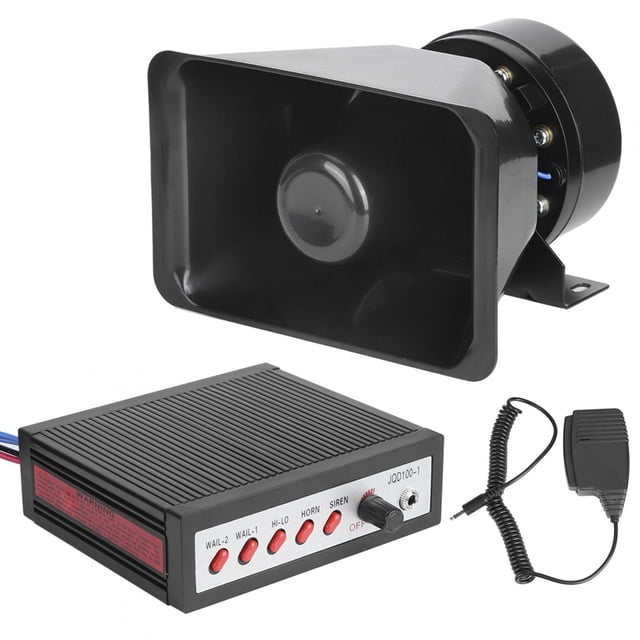 Bocina electrónica fuerte, 5 sonidos Bocina electrónica fuerte 100W Sirena de advertencia Altavoz Bocina de seguridad 12V