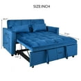 thumbnail image 4 of Lisonu 3-in-1 Convertible Sofa Bed, Pull-Out Sleeper Loveseat with Adjustable Back & Storage Pockets for Small Spaces, Blue Velvet, 4 of 9