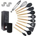 thumbnail image 1 of CAROOTU 11Pcs/set Silicone Kitchen Utensil Wooden Handles Heat Resistant Non-Stick Spoon Spatula for Restaurant Home Cooking, 1 of 5