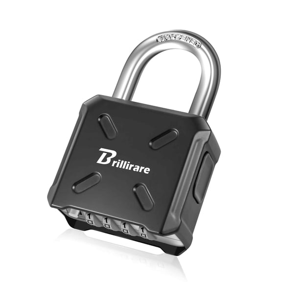 Heavy Duty Combination Lock, 4 Digit Padlock Metal Outdoor, Weatherproof Alloy Locks One-Touch Unlocking, High Security Large Padlocks for Sheds, Fence, Gate Hasps, Storage Unit-Black