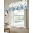 thumbnail image 4 of Blue Hydrangea Valances for Windows, Rod Pocket Kitchen Valance Curtains - Soft & Washable Small Window Treatment for Living Room, Bathroom, Green Eucalyptus Leaves Flowers 54x18inch, 1 Panel, 4 of 9
