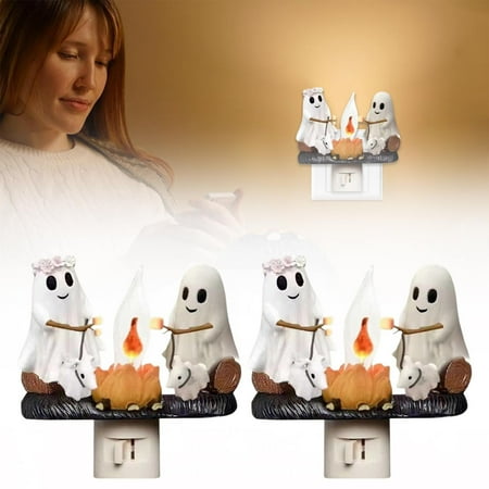 

Wuxinga Night Lights Flickering Nightlight Roasting S At Nightlight Faux Night Light Plug Into Wall Fire Night Light Halloween Gifts，2024 Flickering Nightlight