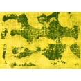 thumbnail image 1 of Ahgly Company Machine Washable Indoor Rectangle Abstract Yellow Modern Area Rugs, 7' x 10', 1 of 4