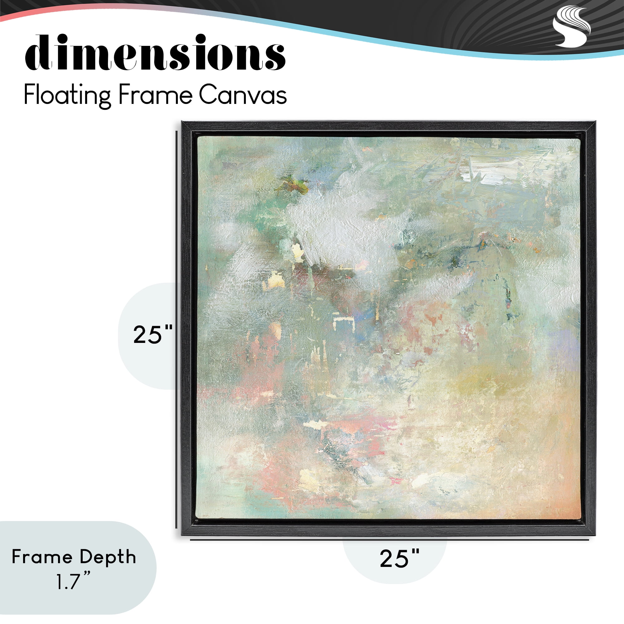 Stupell Industries Ethereal Brushstroke Harmony Black Framed Floater Canvas Wall Art, design by Carol Robinson