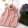 thumbnail image 6 of GYRATEDREAM Toddler Boys Girls Sleeveless Fleece Jacket Baby Solid Stand Collar Windproof Zipper Thicken Warm Vest Outerwear Kids Winter Waistcoat Deep Purple for 4-12Y, 6 of 6