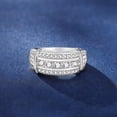 thumbnail image 4 of SFTING Men Wedding Band Engagement Men Rings Round Cut 5A CZ Silver 18K Plated Promise Band for Him Size 11, 4 of 8