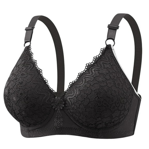 MVRLSH Jelly Bras For Women Womens Plus Size Wireless Bra No Underwire Comfort Soft Breathable Supportive Bralette Black 36B-42B