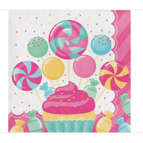 Candy Bouquet Paper Lunch Napkins 16 Count for 8 Guests