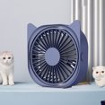 thumbnail image 6 of Frogued Silent Fan 360 Degree Rotation Mute Three-speed Adjustment Strong Wind USB Charging Cooling Portable Powerful Handheld Fan Office Accessory (Blue), 6 of 13