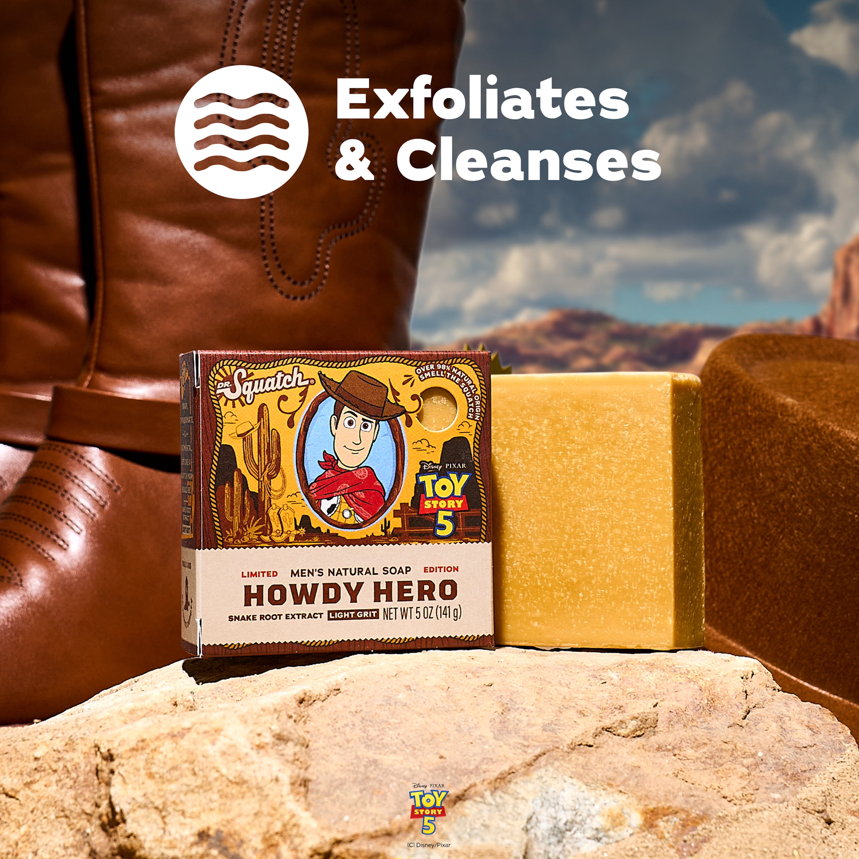 Dr. Squatch Mens Bar Soap, Natural Bar Soap for Men, Howdy Hero, 5 Oz